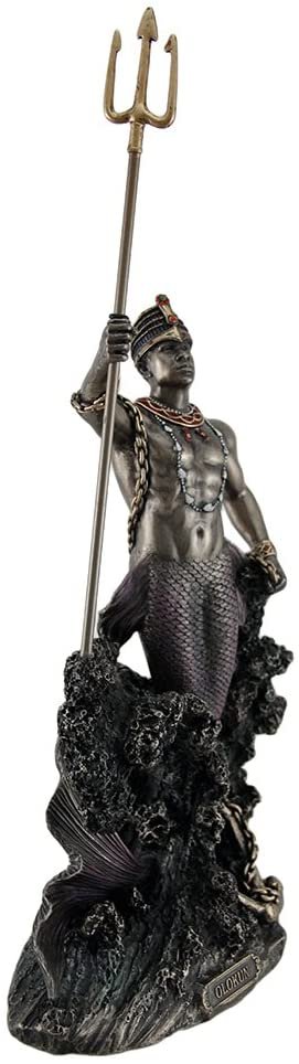 Magic  Collection~Olokun Owner of The Deep Sea Bronze Finish Statue