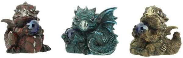 Magicun N.Giftware~Citrene Aquamarine Ruby Set of 3 8cm, Resin, Multi-Coloured, One Size