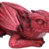 Fantasy Collection~ Ruby Dreaming Sleeping Red Dragon Figurine, Polyresin, One Size