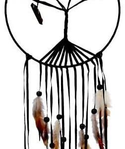 Magicun N.Giftware~Tree of Dreams Dreamcatcher 24cm Black, Plastic and Flocking, One Size