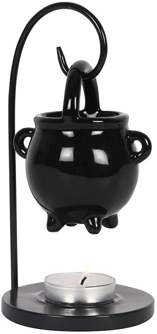 Spirit of Equinox Hanging Cauldron Pagan Oil Burner Witches Witchcraft Home Decor Black Wax Warmer Aroma Diffuser Candle Tea Light