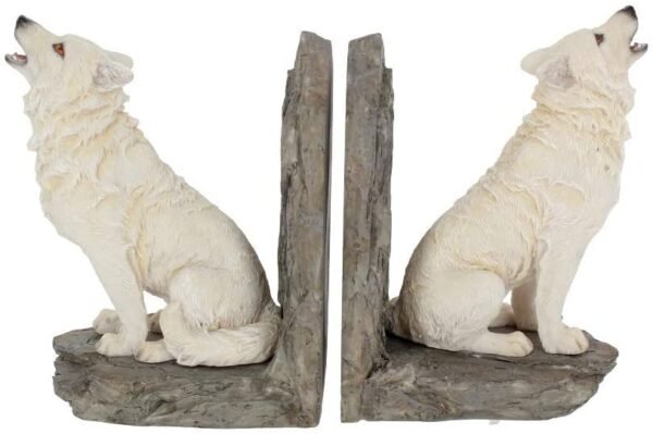 Magicun N.Giftware~Wardens of The North Bookends 20.3cm White, Resin