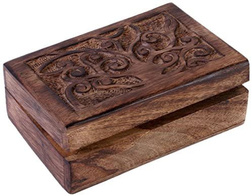 Home Decor~something different Tree of Life Box, Wooden, Brown, 15 x 10 x 6 cm