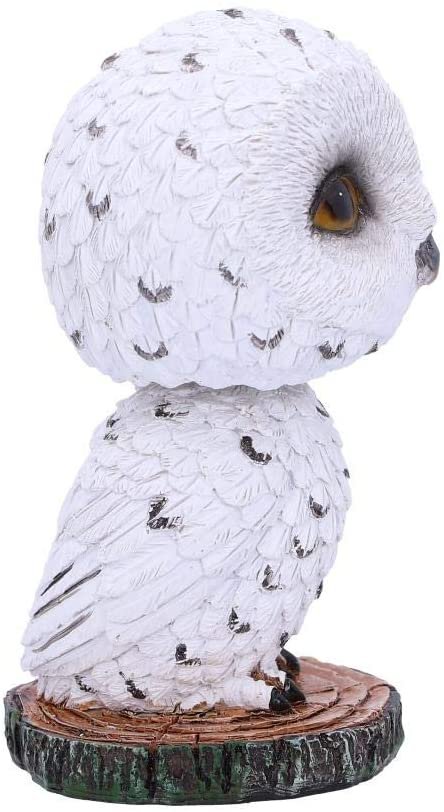 Animal Collection~ U5003R0 Beak Snowy Owl Bobble Head Figurine, Polyresin, White, 10.5cm