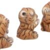 Animal Collection~ U4948R0 See No, Hear No, Speak No Evil Striped Tiger Cub Figurines, Polyresin, Orange, 8cm