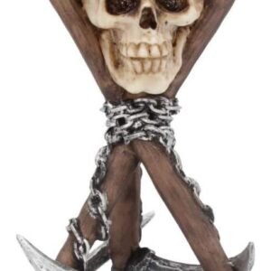 Dark Collection~Reapers Rest Skull Tealight Holder 15.8cm Brown, Resin