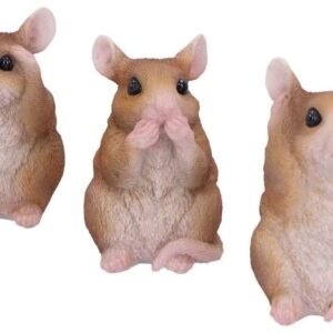 Animal Collection~ U4944R0 See No, Hear No, Speak No Evil Mice Figurines, Polyresin, Brown, One Size