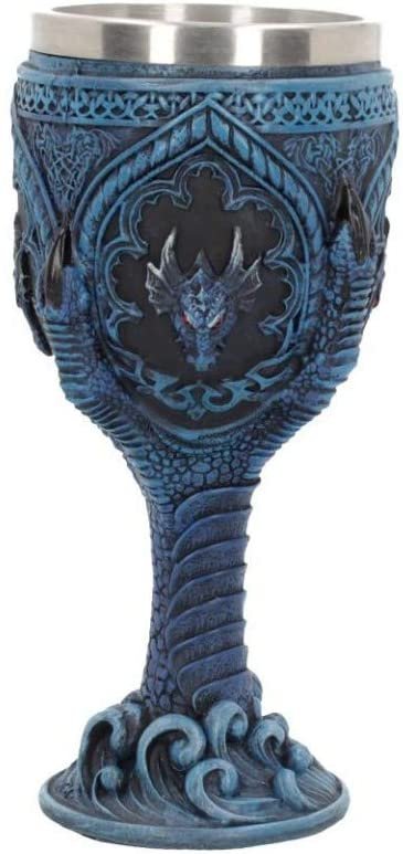 Fantasy Collection~ Draconic Grasp Goblet 17cm, Resin, Blue, One Size