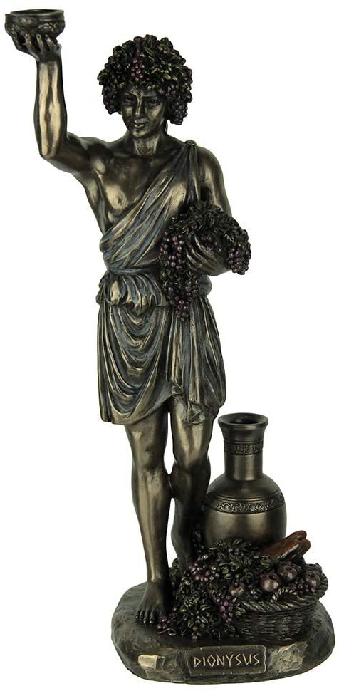Magic  Collection~Resin Statues Dionysus Greek God of Wine and Pleasure Bronze Finished Statue 4.25 X 10.75 X 3.5 Inches Bronze