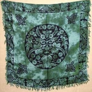 Witchcraft~Greenman Altar/Tarot Cloth