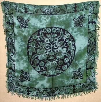 Witchcraft~Greenman Altar/Tarot Cloth