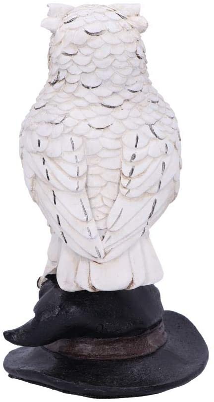 Wiccan Collection~Soren White Horned Owl Perched on a Witches Hat Figurine, 15.3cm