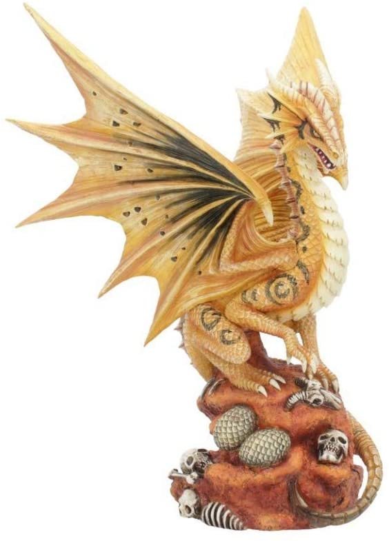 Artist Collections~ Adult Desert Dragon Anne Stokes 24.5cm Figurine, Resin, Yellow, One Size