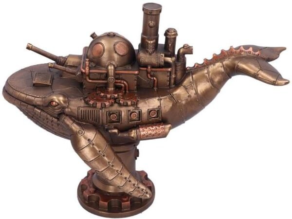 Steampunk Collection~Steampunk Marine Machine Submarine Whale Figurine, Polyresin, Bronze, 34cm