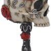 Dark Collection~B4327M8 Gothic Roses Goblet 18cm Black, Resin w/stainless steel insert, One Size