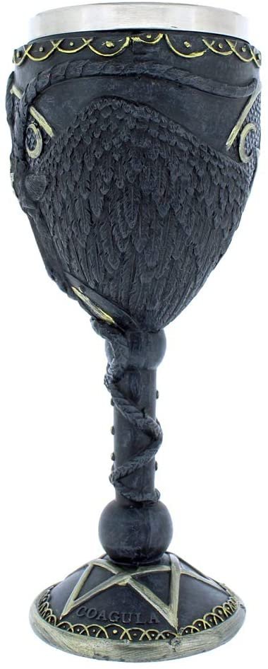 Dark Collection~Baphomet Goblet 20cm Black, Resin w/stainless steel insert, One Size