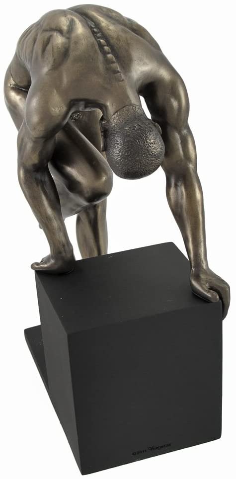 Magic  Collection~Bronzed Nude Male on Platform Bending Pose