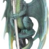 Artist Collections~ Skull Blade by Ruth Thompson Letter Opener 30cm Green, Resin, 25.4cm