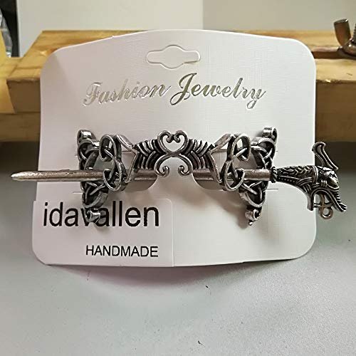 Large Celtic Knots Dragon Hairpins –Norse Viking Crown Hair Jewelry for Long Hair Braids Barrettes Vintage Viking Runes Women Girl Hairpin Hair Clips Stick Irish Slide Accessories