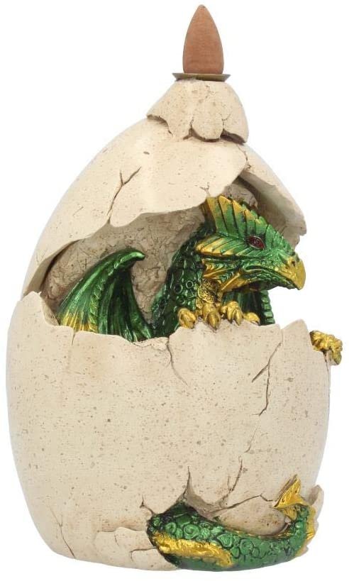 Fantasy Collection~ Dragons Emergence Backflow Incense Burner 21cm Ivory
