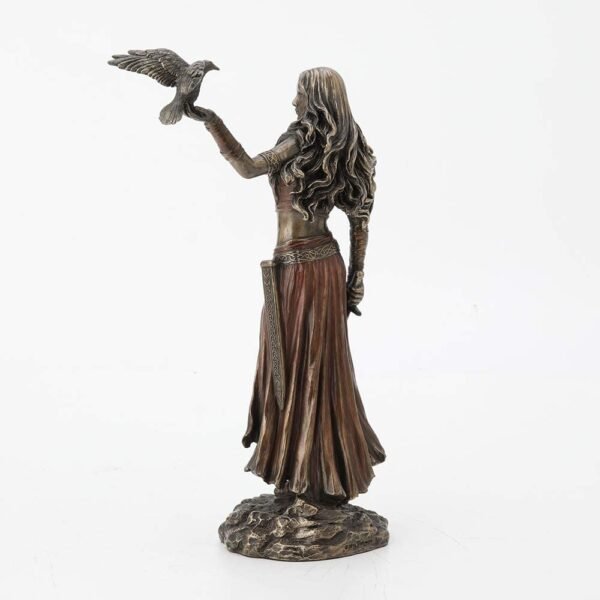 Magic  Collection~Resin Statues Morrigan The Celtic Goddess of Battle W/Crow & Sword Bronze Finish Statue 6.5 X 10.25 X 3 Inches Bronze