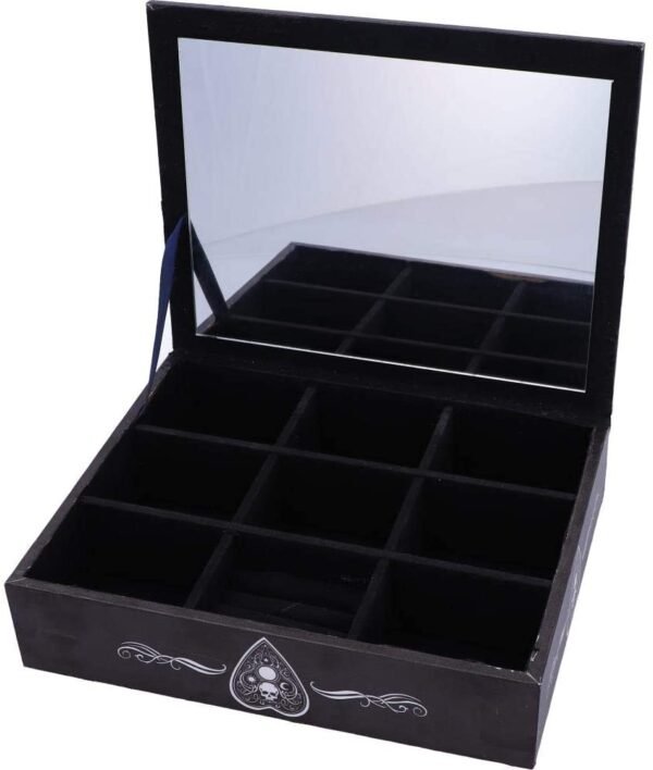 Wiccan Collection~Black and White Spirit Board and Planchette Jewellery Storage Box with Mirror, MDF, One Size