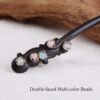 TOP SEWING Ebony Double-faced Jade Sword Hairpins Handmade Carved Wooden Hair Sticks for Women Chinese Hair Chopsticks for Long hair A