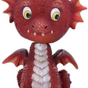 Fantasy Collection~ U4924R0 Bobflame Red Dragon Bobble Head Figurine, Polyresin, 16cm