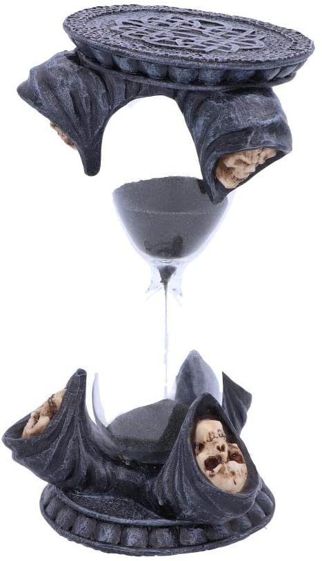 Dark Collection~Times Up 16.5cm, Resin, Glass and Sand, Black, One Size