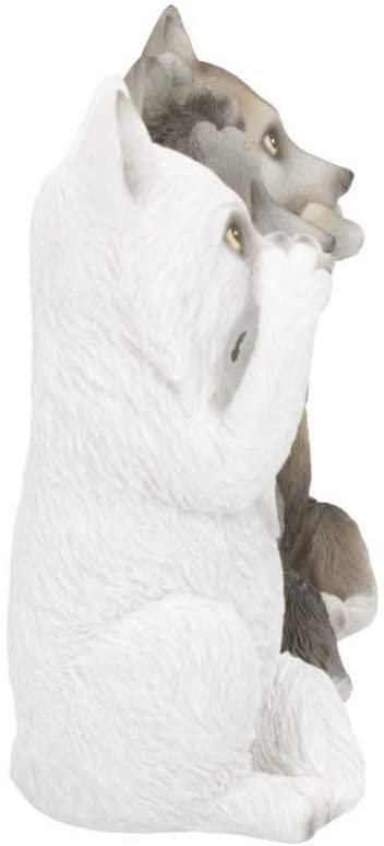 Animal Collection~ B4472N9 Three Wise Wolves 10cm Figurine, Resin, Grey, One Size