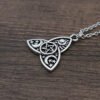 Triple Moon Goddess Triquetra Pentacle Necklace Pagan Wicca Pendant Necklace