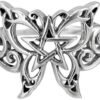 Sterling Silver Butterfly Pentagram Pentacle Ring (Size 4-15)