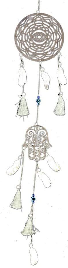Magicun N.Giftware~Hamsa Hanging Decoration, Stainless Steel, Silver, One Size