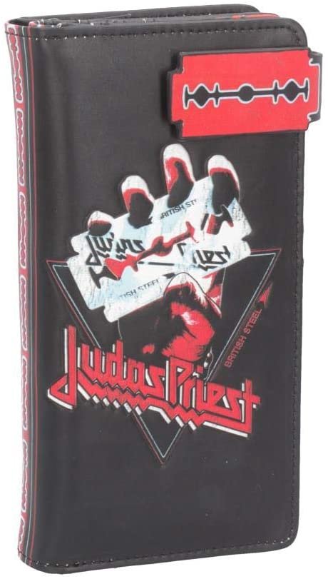 Band Merchandise~ Judas Priest British Steel Embossed Purse 18.5cm, PU, Black