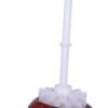 Magicun N.Giftware~Flame Pattern Skull Toilet Brush Holder 16.4cm, Polyresin, Orange