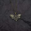 Big Skull and Dead Moth Head Insect Jewellery Butterfly Pendant Necklace