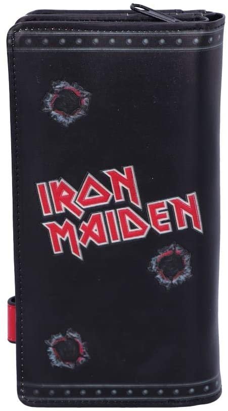 Band Merchandise~ Officially Licensed Iron Maiden Eddie Trooper Embossed Purse, PU, Black, 18.5cm