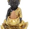 Light Collection~Baby Buddha Backflow Incense Burner 10.3cm, Gold