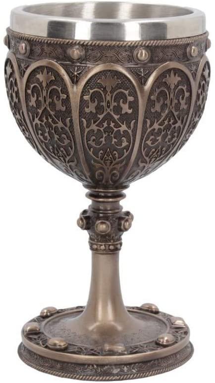 Mythology Collection~ B4507N9 Grail 17cm Chalice, Resin w/Stainless Steel