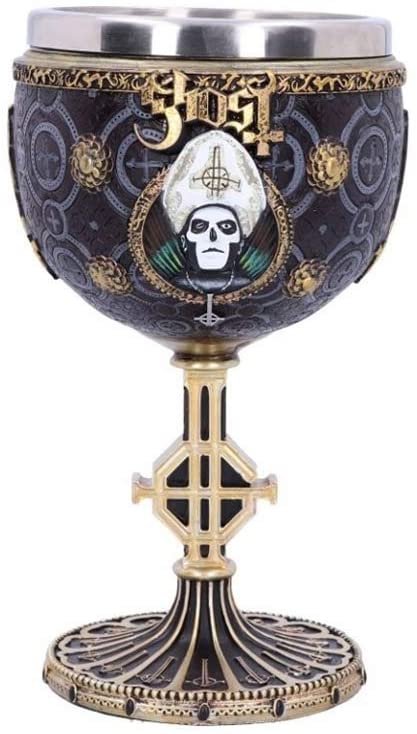 Band Merchandise~ B4886P9 Licensed Ghost Papa Emeritus III Meliora Gold Goblet Chalice, Resin w. Stainless Steel