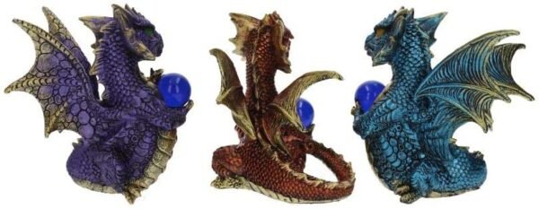 Fantasy Collection~ Orb Guardians Set of 3, Resin, Multi-Coloured, One Size