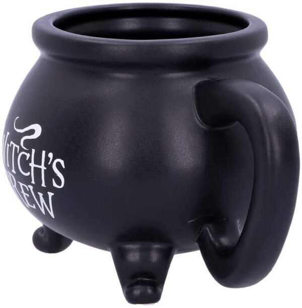 Wiccan Collection~U4791P9 Smooth Black Witch's Brew Cauldron Mug 13.5cm, Resin w. Stainless Steel