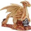 Artist Collections~ Anne Stokes Age Small Desert Dragon Figurine, Yellow, 13cm