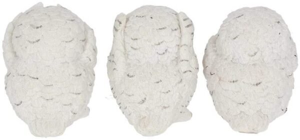 Magicun N.Giftware~Three Wise Owls Figurine 9cm White
