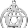 Sterling Silver Crescent Moon Pentacle Pentagram Pendant