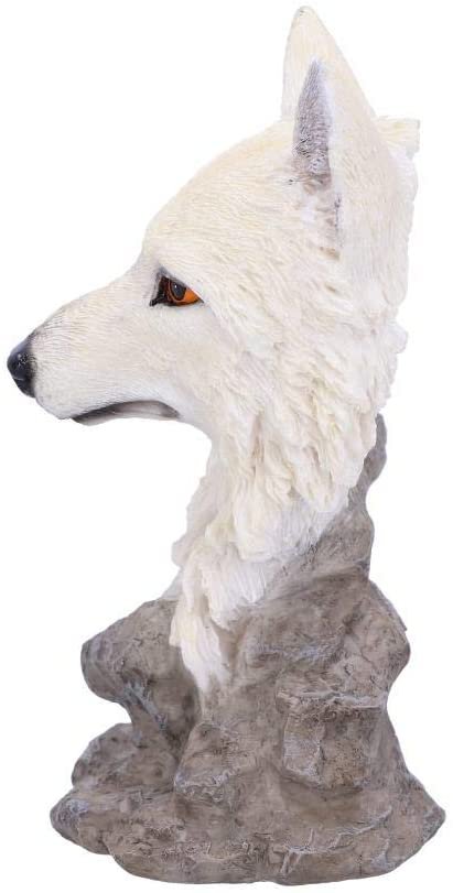 Magicun N.Giftware~Snow Searcher Wolf Bust 12cm, Polyresin, White, One Size
