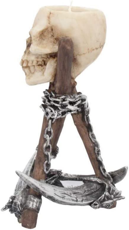 Dark Collection~Reapers Rest Skull Tealight Holder 15.8cm Brown, Resin