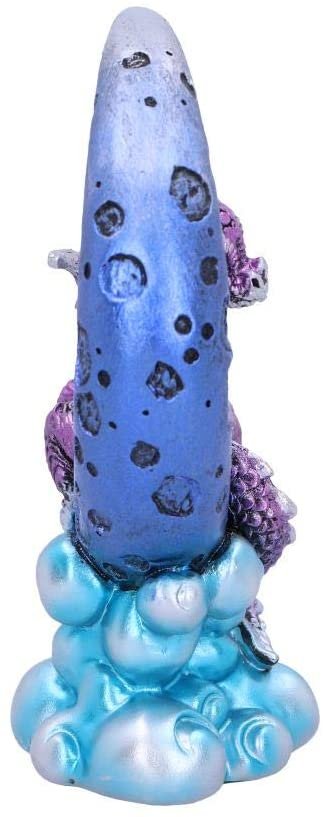Fantasy Collection~ Metallic Purple Crescent Creature Moon Dragon Figurine, Polyresin, One Size