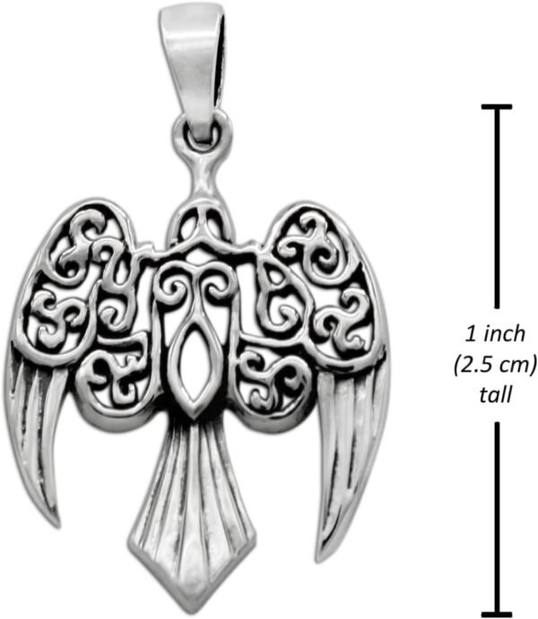 Sterling Silver Small Morrigan Raven Pendant