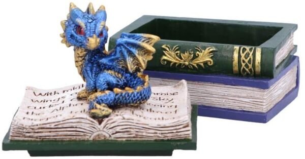 Fantasy Collection~ Blue Dragonling Diaries Dragon Book Box, Polyresin, One Size